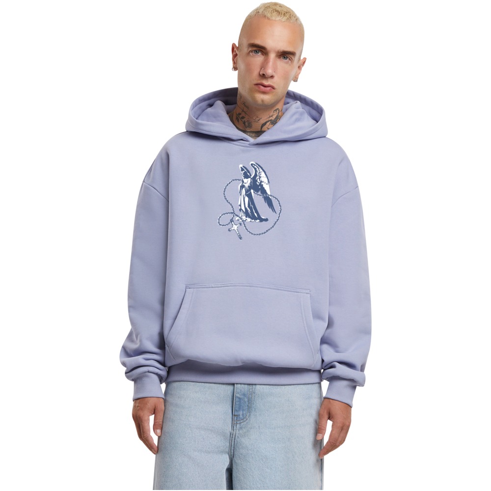 Mister Tee - Holy Cross Statue Ultra Heavy Oversized Hoodie - Blue
